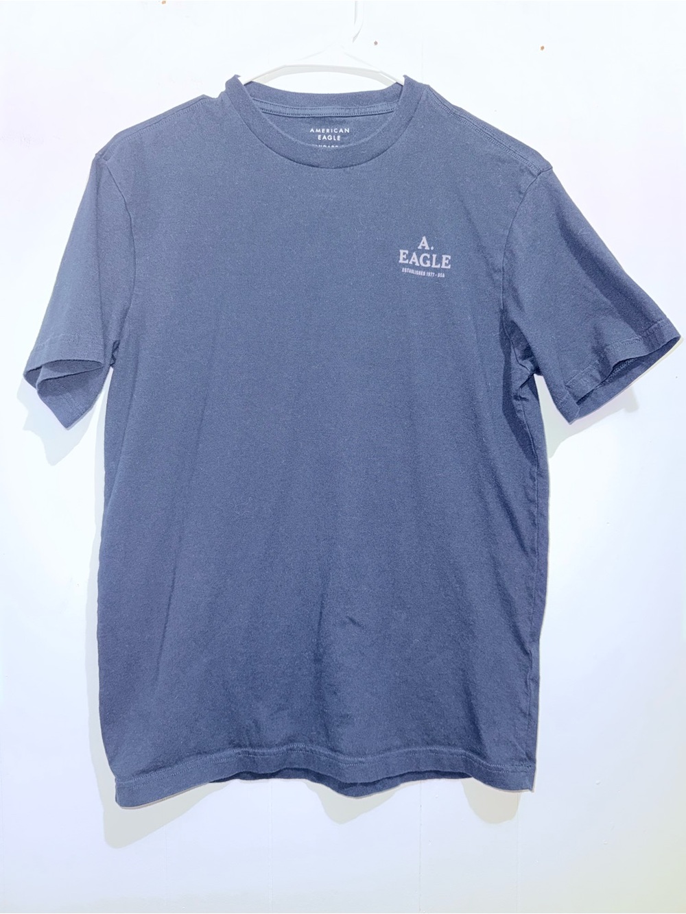 American Eagle Standard Fit Logo Graphic Tee Navy XS